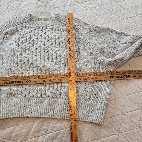 Universal Thread Cable Knit Sweater Women's M Gray Flecked Dolman Sleeve Winter - Picture 6 of 6